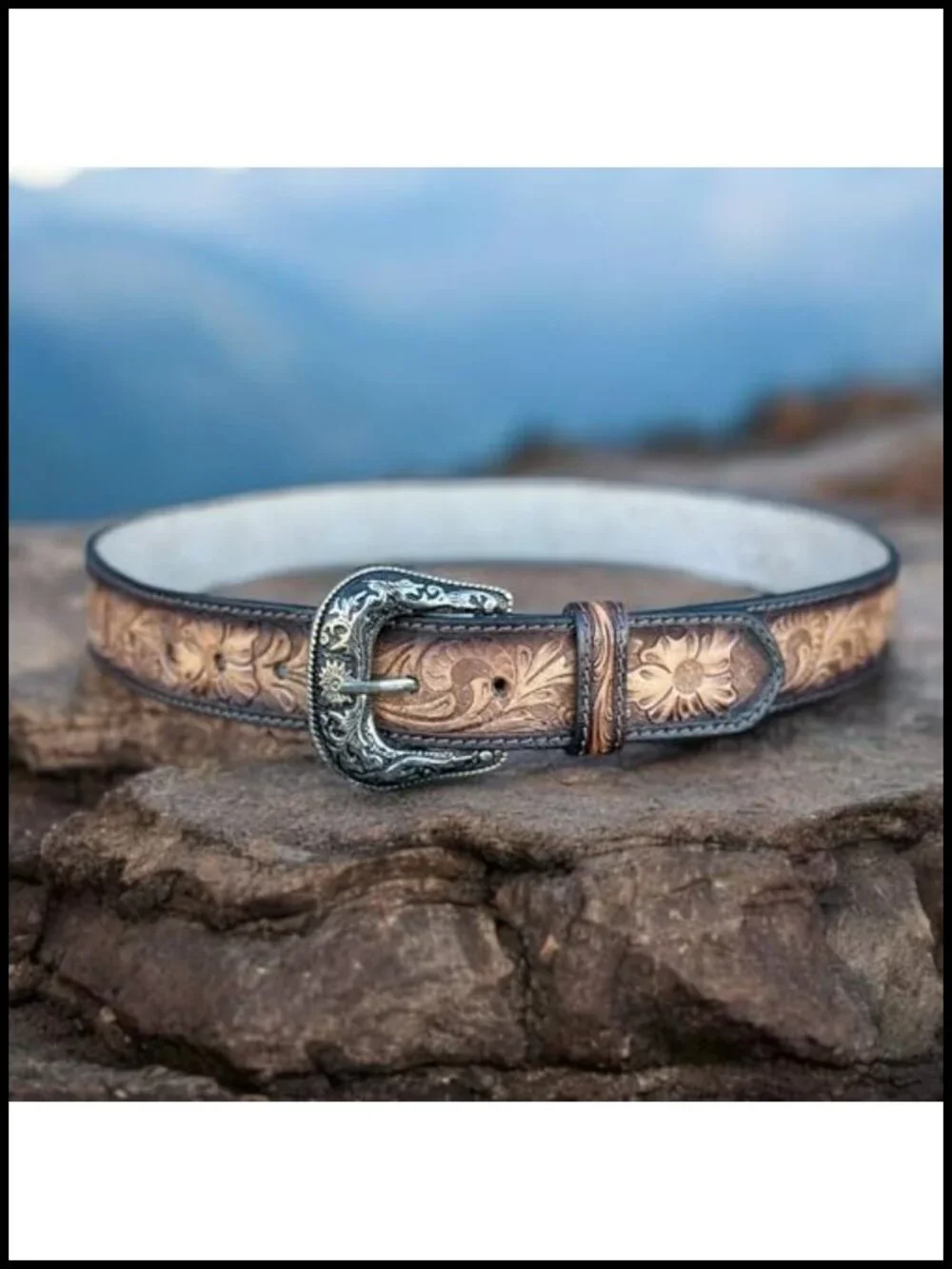 Full Grain Leather Western Belt 1.5